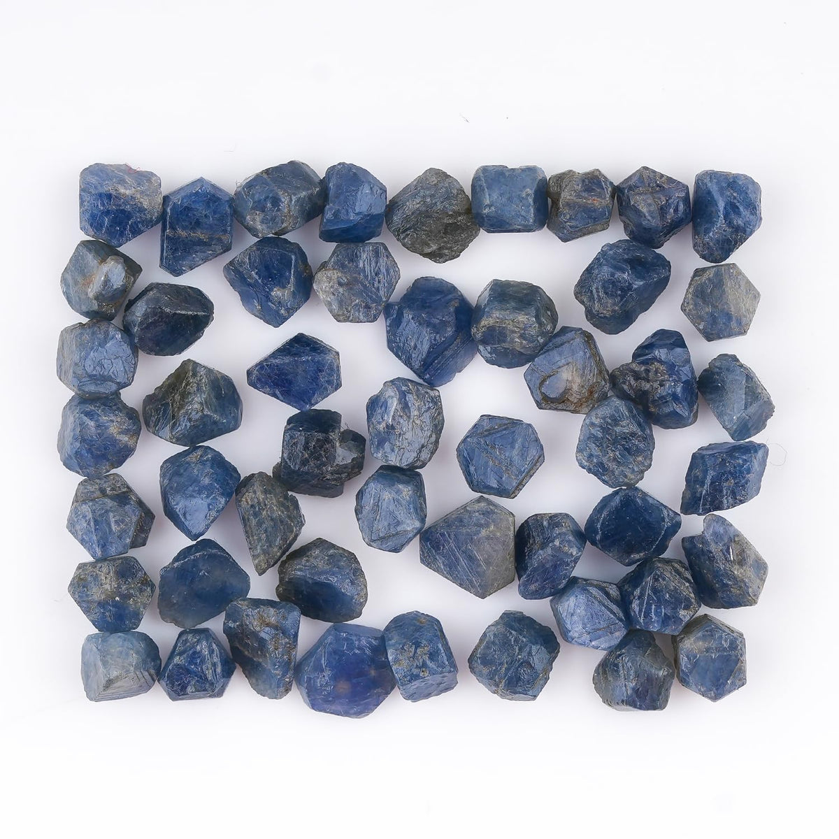 ColouredRocks Wholesale Bulk 50pcs Blue Sapphire Crystals, Raw Stones, Rough Gemstones, Jewelry Making Supply, Cabbing, Polishing, Cutting, DIY, Crafts (4-7mm)