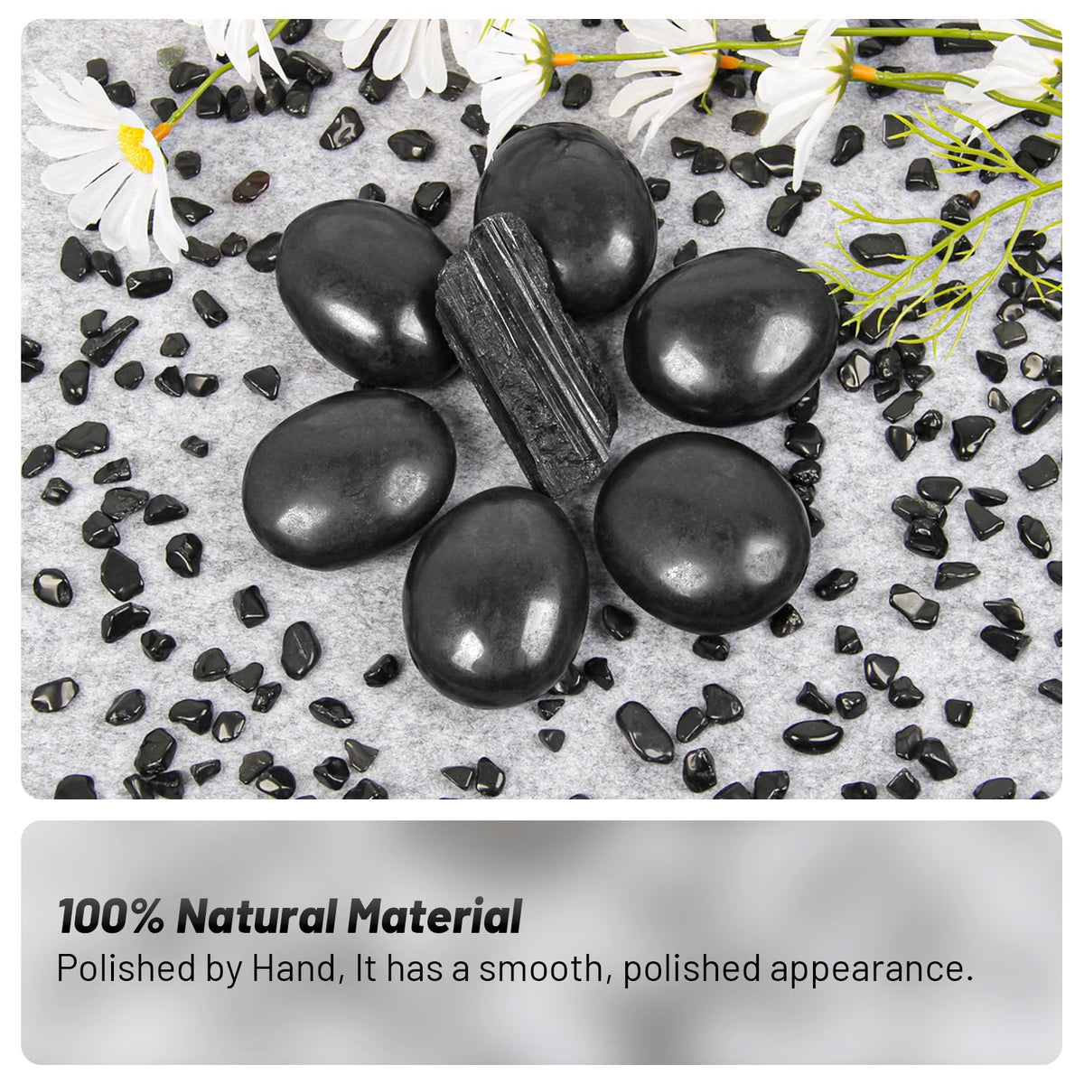 Black Tourmaline Palm Stone-2 Pcs Black Tourmaline Pocket Energy Stones, Smooth Healing Crystal Worry Stone (Black Tourmaline(2pcs))