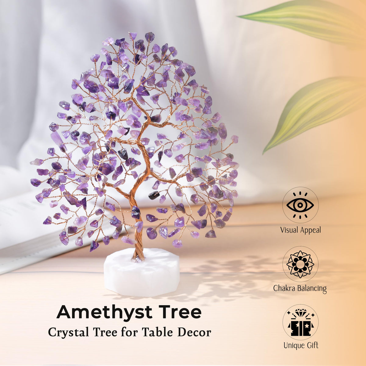 Amethyst Tree of Life - Crystal Chakra Tree for Positive Energy, Thoughtful Gift for Women