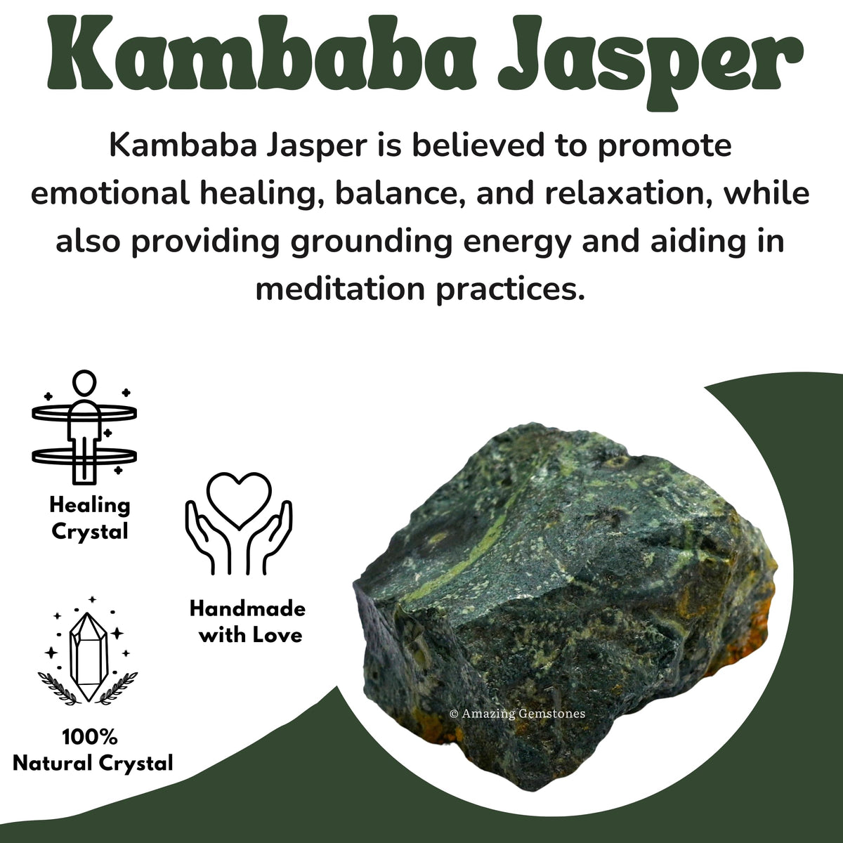 Amazing Gemstone Kambaba Jasper Raw Crystals and Healing Stones, Natural Rocks For Tumbling - DIY Raw Stones And Crystals (1 Piece)