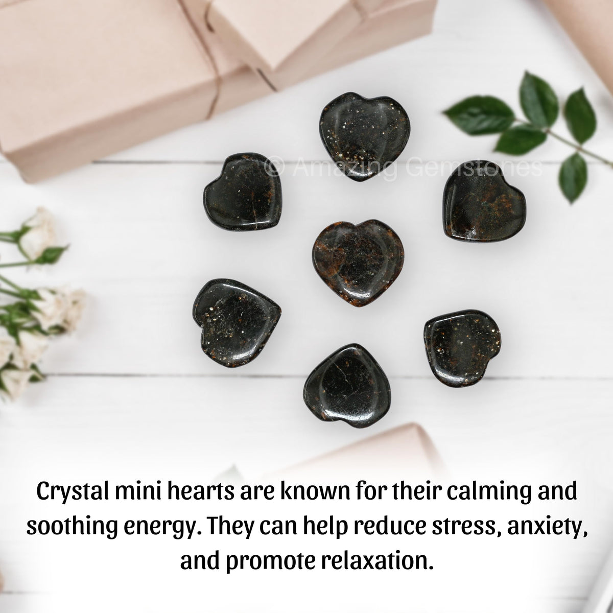 Amazing Gemstone Garnet Stone Heart - Pack of 2 Crystal Heart Stones Rocks - Corazones De Piedra Crystals and Healing Stones Heart Shaped Crystal - Stocking Stuffers Gifts