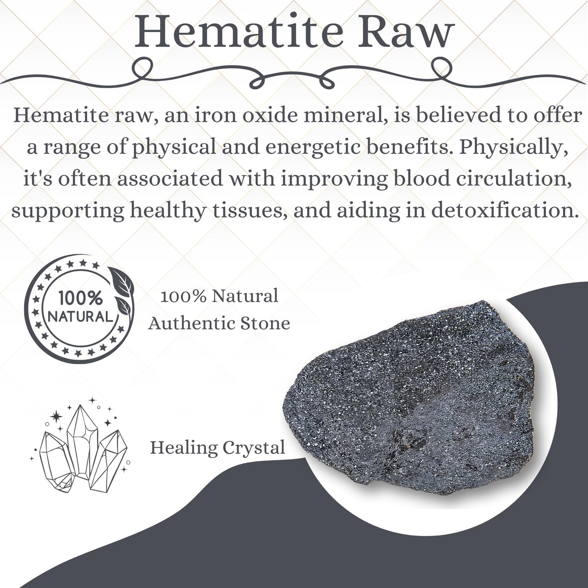ANAYA AGATE Hematite 2 Pcs Raw Crystals Rough Gemstones w/Authenticity Card, Velvet Pouch - Large 1.25–2.0" Raw Stones for Tumbling, Cabbing, Polishing, Cutting Natural Healing Crystals for Home Decor, DIY Stones