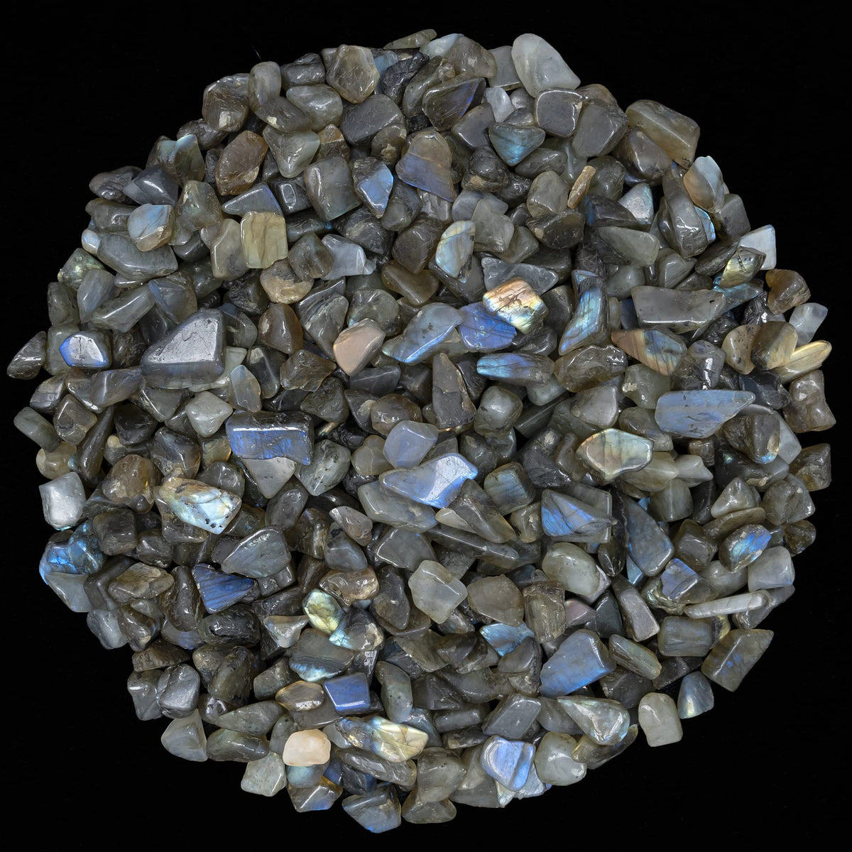 ZAICUS Labradorite Crystal Chips Bulk Gemstone Healing Crystal Natural Irregular Shaped Crushed Stone Reik Healing Tumbled Chips Crystal Chips for Witchcraft & Jewelry Making Home Decoration 1 Lb