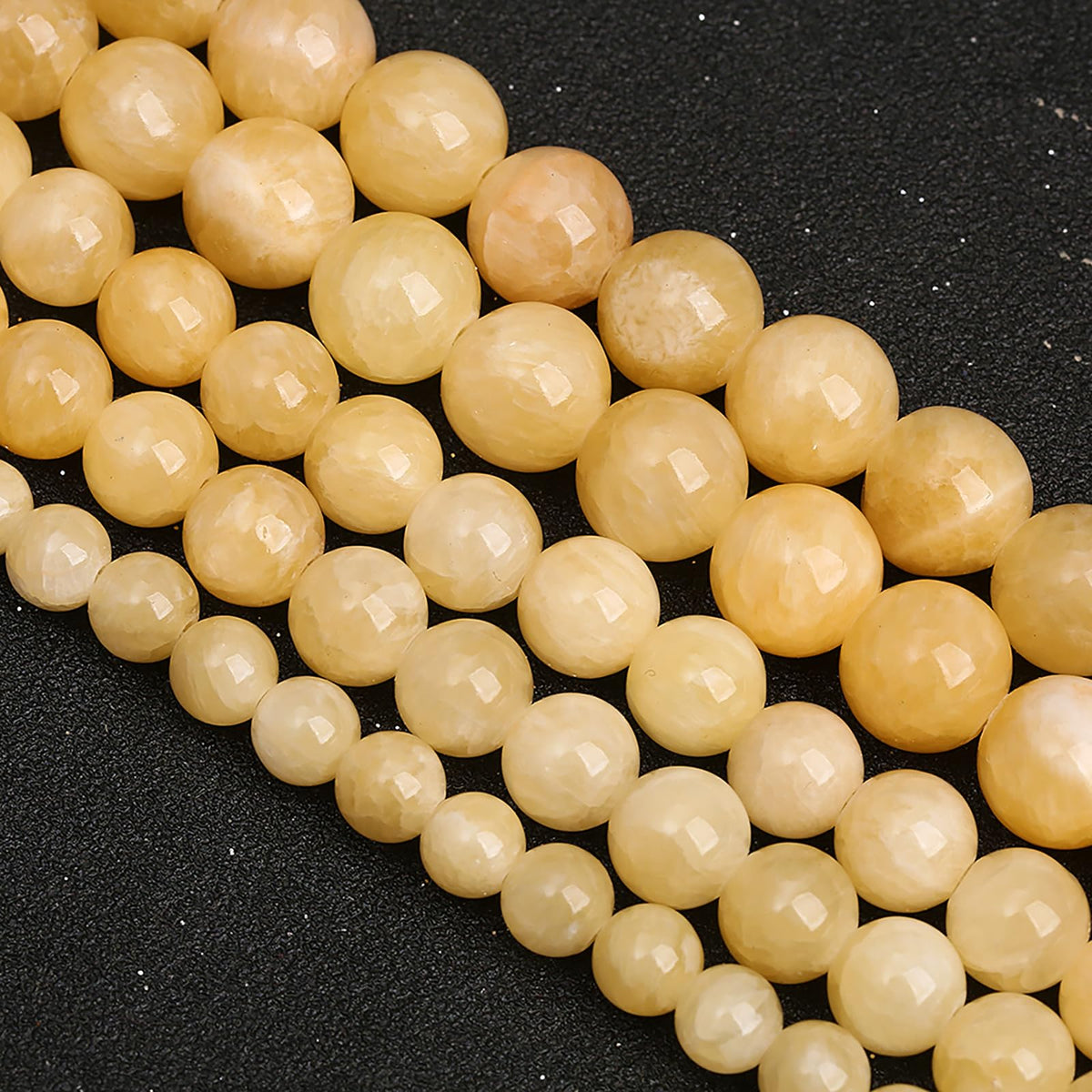 6MM 60PCS Natural Stone Yellow Calcite Beads for Jewelry Making DIY Bracelet
