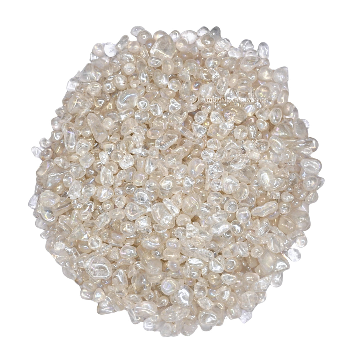 Amazing Gemstone Angel Aura Quartz Crystal Chips Aquarium Gravel Rocks - Bulk Fish Tank Gravel, Small Tumbled Stone Chips, Tiny Crystals for Decoration (Natural AAA Grade Gemstones), 1 Pound