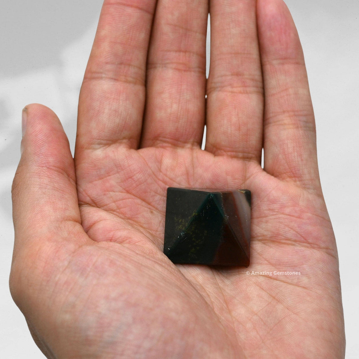 Amazing Gemstone Bloodstone Pyramid Crystal Healing Stones - 1" Great Pyramid Figurine of Natural Stone Pyramid for Meditation, Reiki, Chakra Balancing and Crystal Pyramids Grid