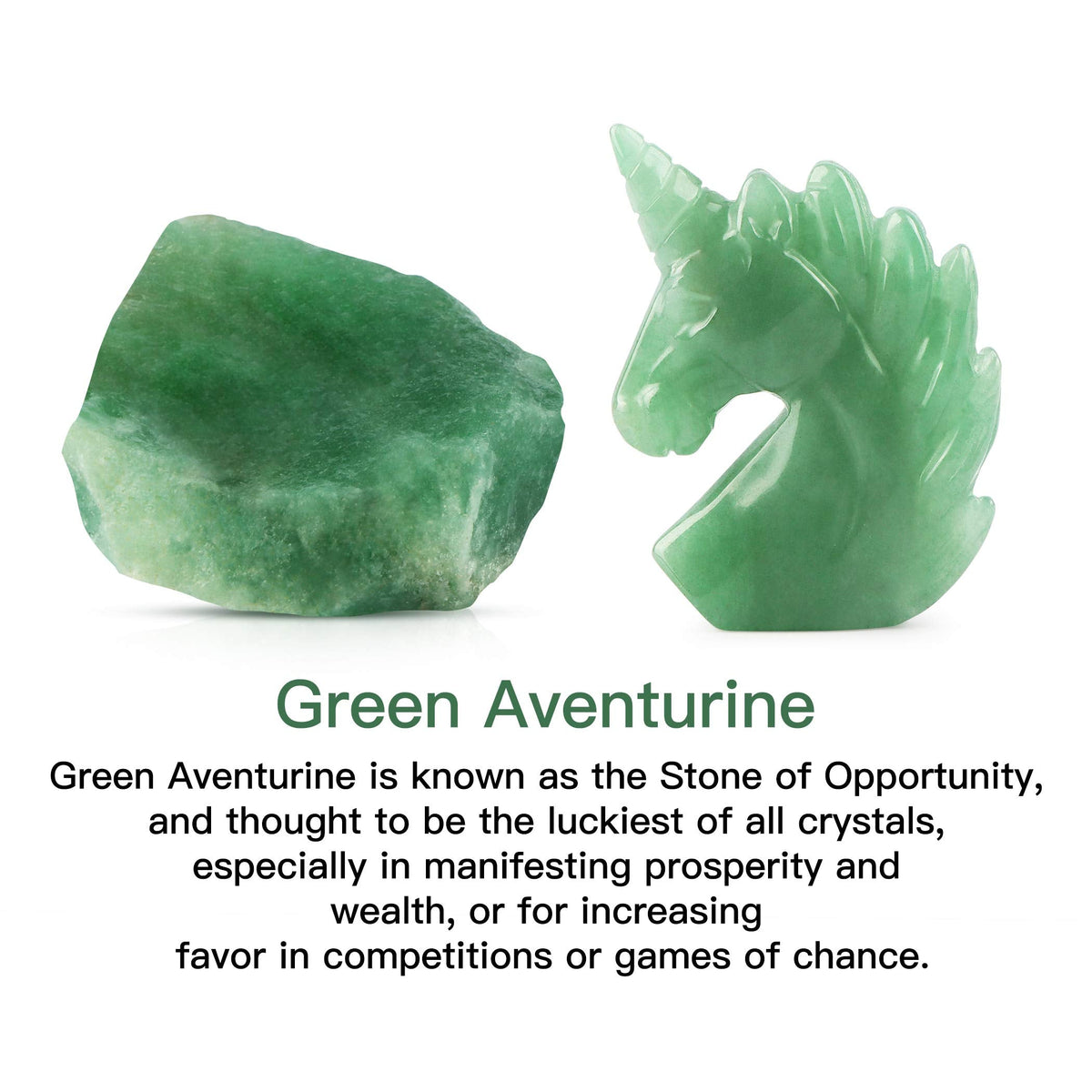 Artistone 2" Green Aventurine Jade Unicorn Stone Figurines Hand-Carved Crystal Unicorn Ornament Statue Symbol of Courage Sculpture Decoration Gift