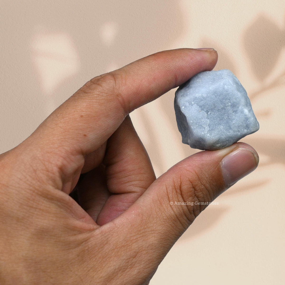 Amazing Gemstone Angelite Raw Crystals and Healing Stones, Natural Rocks for Tumbling and DIY Raw Stones and Crystals (1 Piece)