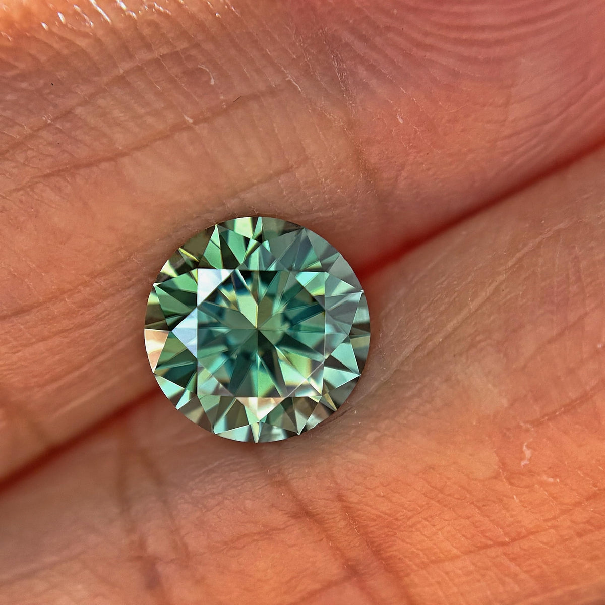 Dlbazoyx Round Color Moissanite Stone Lab Grown Simulated Gemstone Green Blue 0.3-4ct Loose Cut Moissanites Gems (Green, 6.5mm 1ct)