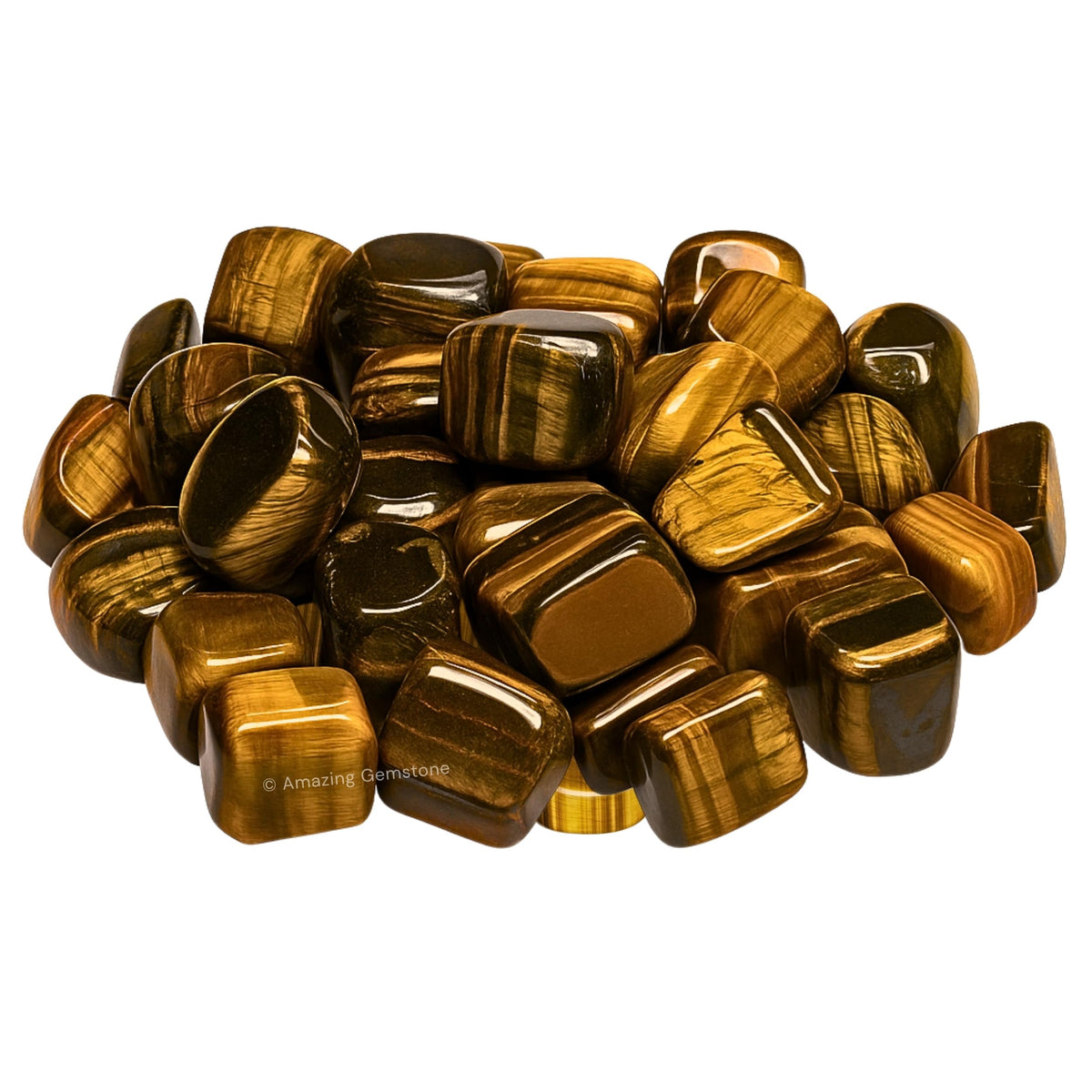 Amazing Gemstone Tiger Eye Crystals and Healing Stones Tumbled - 1 Oz Tiger Eye Stone Gem Stones, Natural Healing Stones for Energy Balance, Stress Relief - Polished Gems Rocks