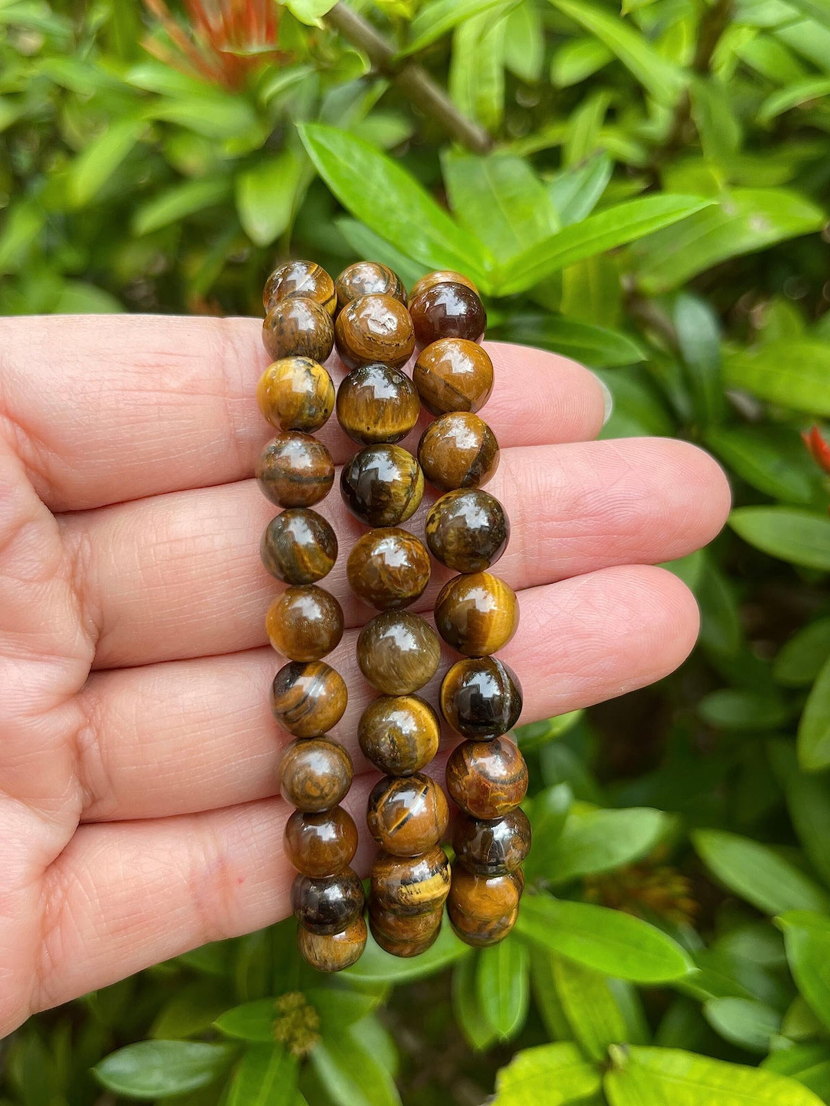 GAF TREASURES Tiger Eye Crystal Bead Bracelet 8mm, Genuine Tiger Eye Stretch Gemstone Bracelet, Healing Crystal Bracelet, Gift for Men & Women (1)
