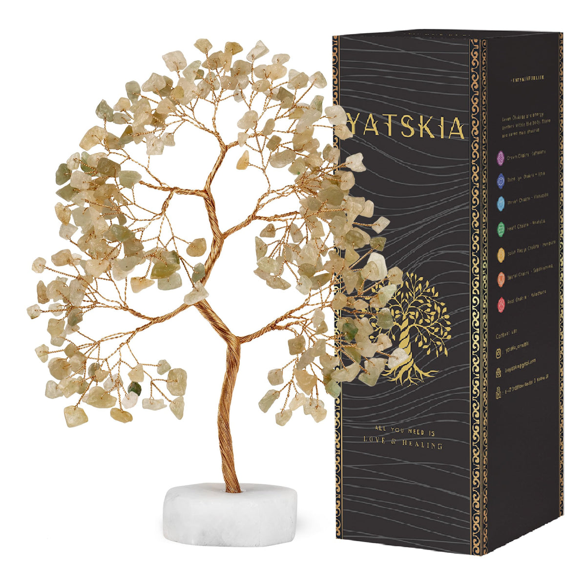 Green Jade Crystal Tree for Positive Energy - Chakra Tree of Life, Thoughtful Gift for Women - Clever Birthday Idea