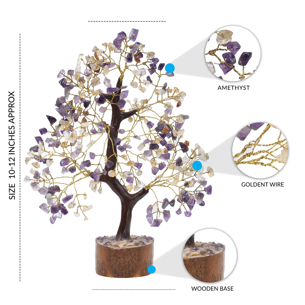 PYOR Amethyst Crystal Tree, Citrine Stone, Money Tree, Gifts for Women, Crystals, Room Decor Aesthetic, Meditation Accessories, Office Shelf Decor