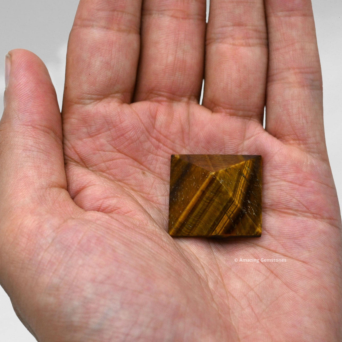 Amazing Gemstone Tigers Eye Pyramid Crystal Healing Stones - 1" Great Pyramid Figurine of Natural Stone Pyramid for Meditation, Reiki, Chakra Balancing and Crystal Pyramids Grid