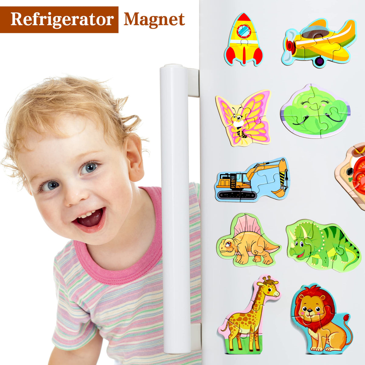 Magnetic Puzzles for Kids Ages 1-3, Travel Toddler Puzzles Ages 2-4 Year, Insect Activities Toy for Boys & Girls 3-5 yo - Learning Magnet Gift for Road Trip