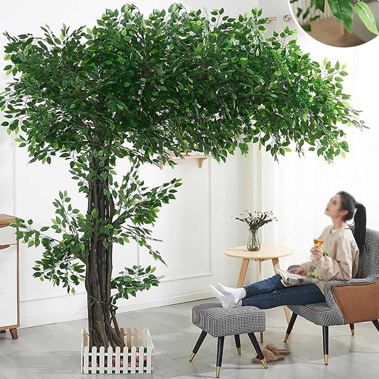 Artificial Banyan Tree - Large Simulated Green Plant for Outdoor/Indoor Decoration - Ideal for Weddings, Landscaping, Hotels, Living Rooms, Bedrooms