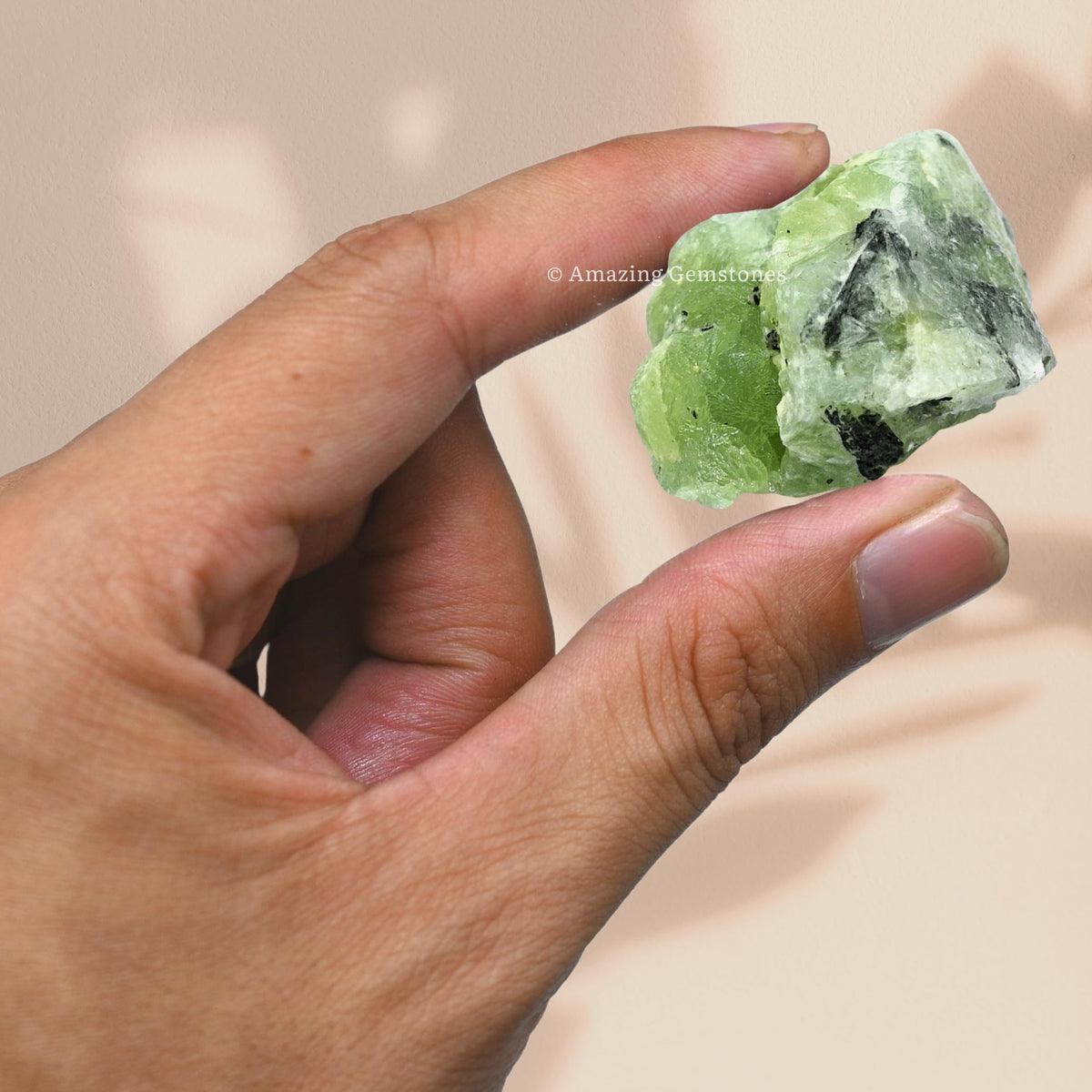 Amazing Gemstone Prehnite Raw Crystals and Healing Stones, Natural Rocks For Tumbling - DIY Raw Stones And Crystals (1 Piece)