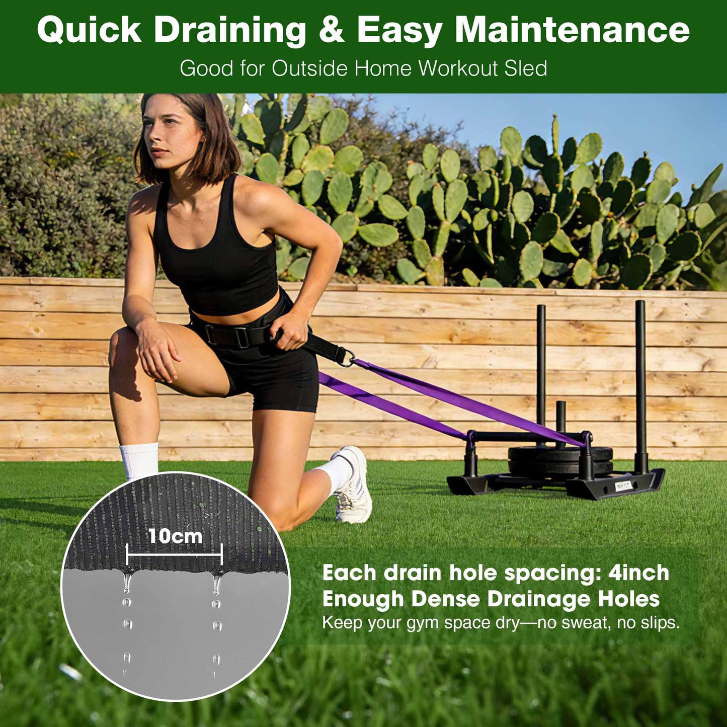Yescom Sports Sled Strips Turf Gym Turf Flooring for Weight Sled Push Gym Equipment Outdoor Indoor Use 50'x3'x2PCS(300 Sq.Ft) 0.8" H