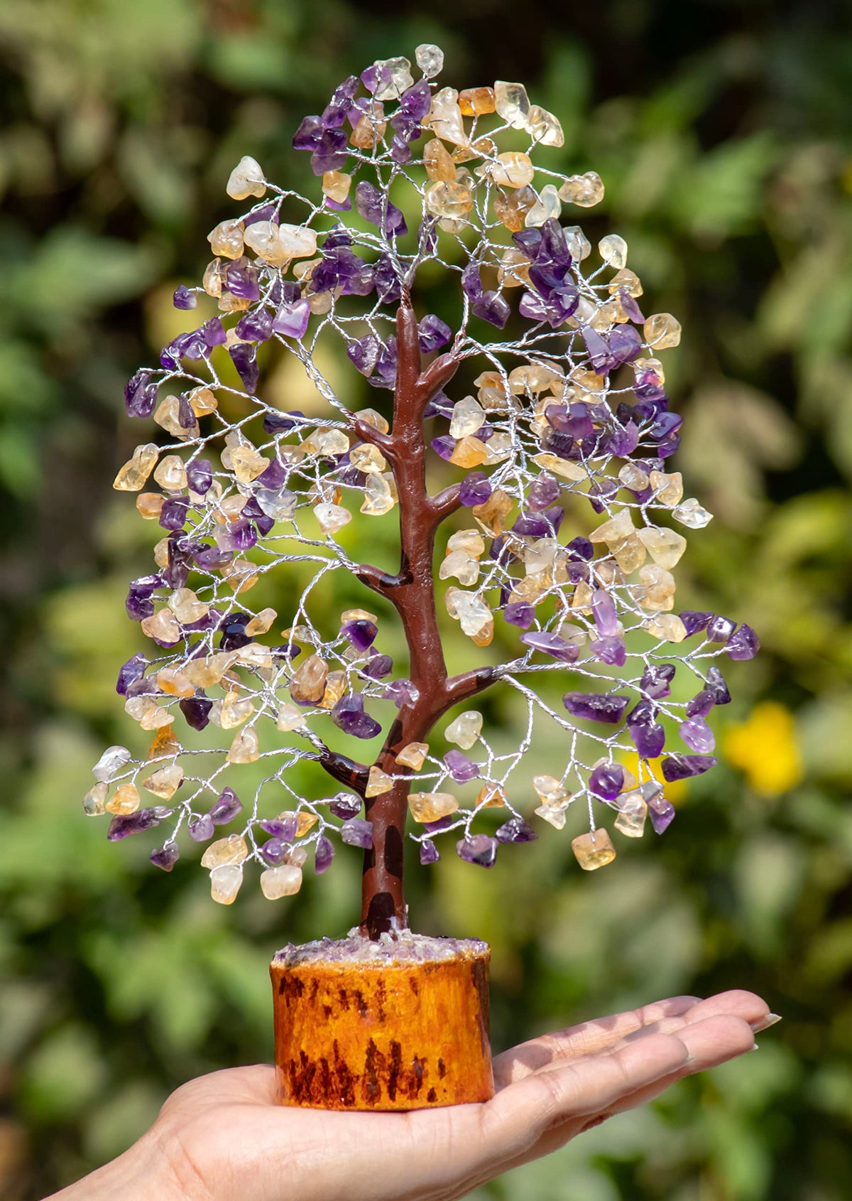 Crocon® Amethyst & Citrine Tree Crystal Tree of Life Birthday Gifts for Women Gemstone Tree Healing Stones Home, Shelf & Room Decor, Money Tree Positive Feng Shui Tree Bonsai Good Luck Spiritual Gift