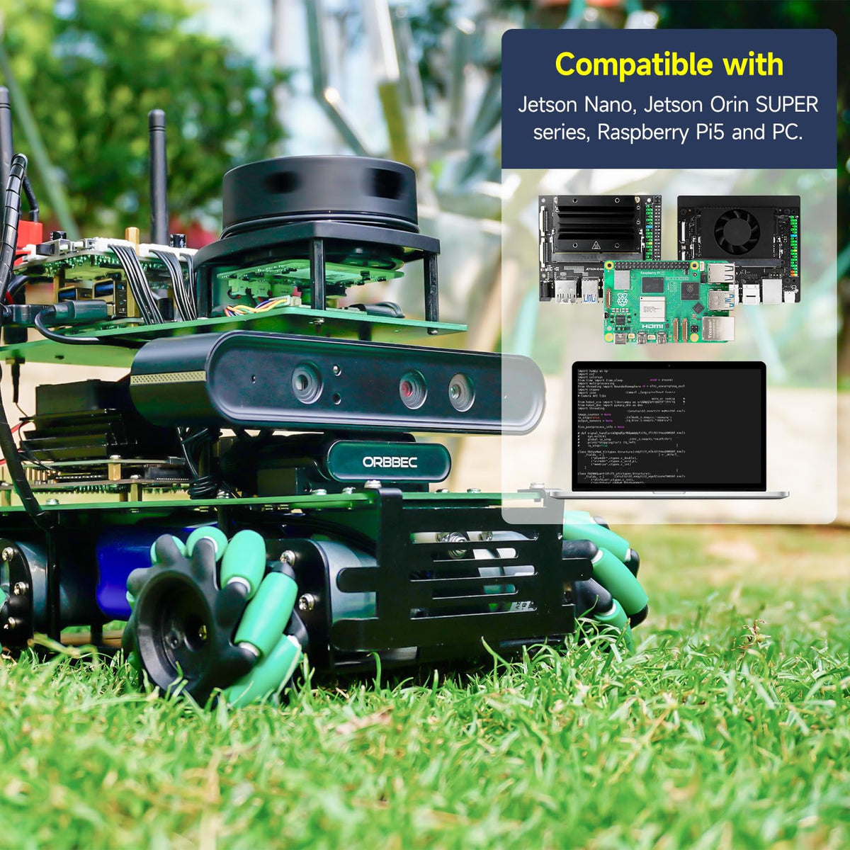 Yahboom Jetson Orin NX Super 117Tops ROS2 Robot Mapping NavigationPowered Educational Robot AI Voice Module Python Programming (Ultimate Ver-with Orin NX Super 8GB)