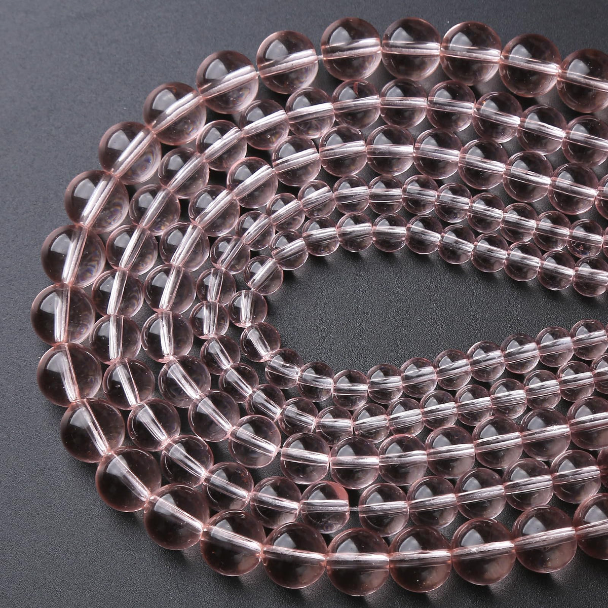 ZXYMLZI 45pcs 8mm Pink Crystal Glass Beads Round Loose Spacer Beads for Jewelry Making DIY Bracelet Necklace Healing Power Stone Beads (Pink Crystal Glass, 8mm)