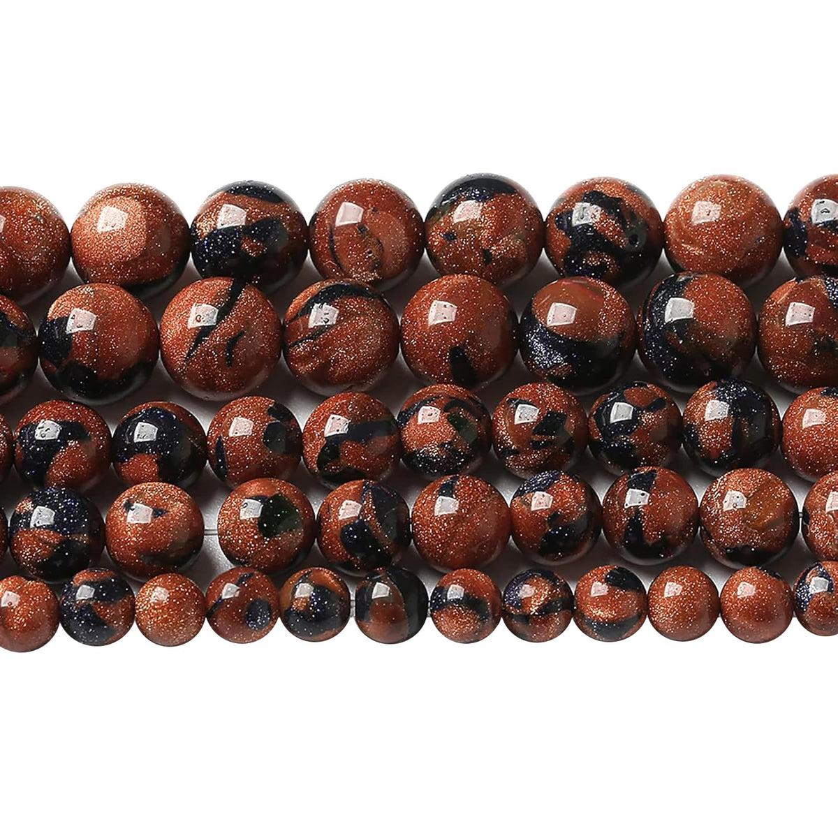 60pcs 6mm Starry Bicolor Sandstone Beads Natural Round Loose Spacer Beads for Jewelry Making DIY Bracelets Crystal Energy Healing Power Stone (6mm, Bicolor Sandstone Beads)