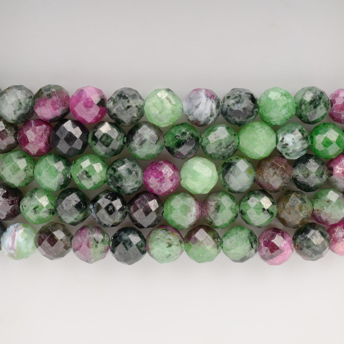 Angelstones Natural Ruby In Zoisite Gemstone Small Beaded Stretch Bracelet, 4mm Faceted Round Beads, Crystal Healing Bracelet for Women