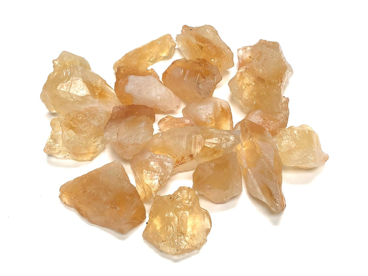 Zentron Crystal Collection: Rough Citrine Crystal Stone, Comes with Velvet Bag (1/2 Pound)