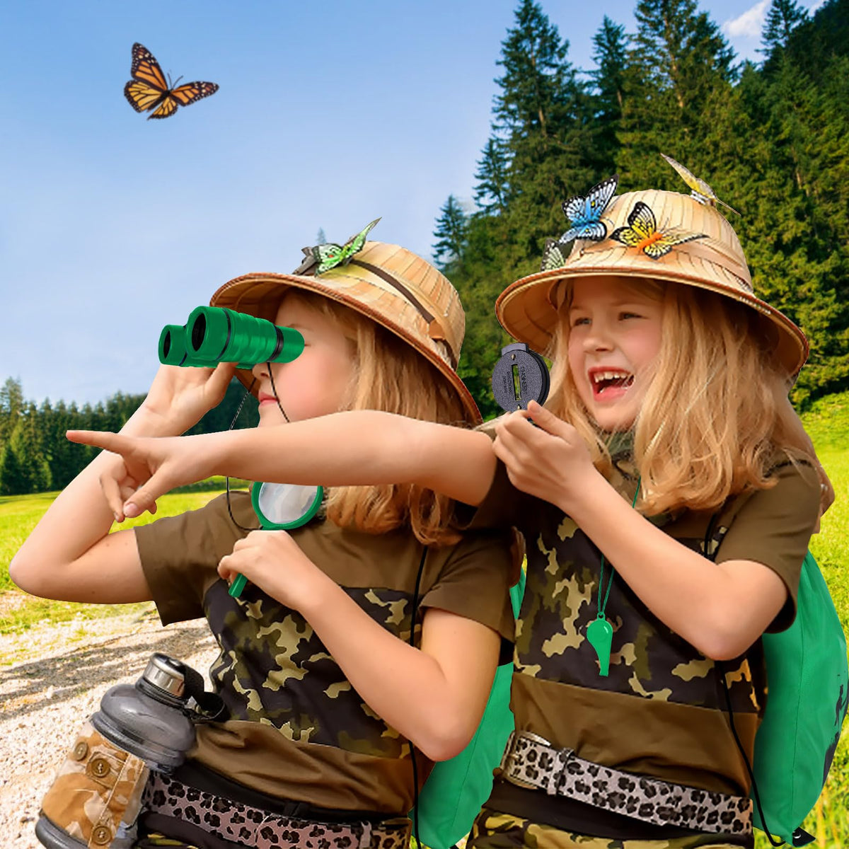 ESSENSON Kids Explorer Kit - Adventure Kit for Kids, Outdoor Explorer Kit with Binoculars, Summer Outdoor Toys for Kids Ages 4-8