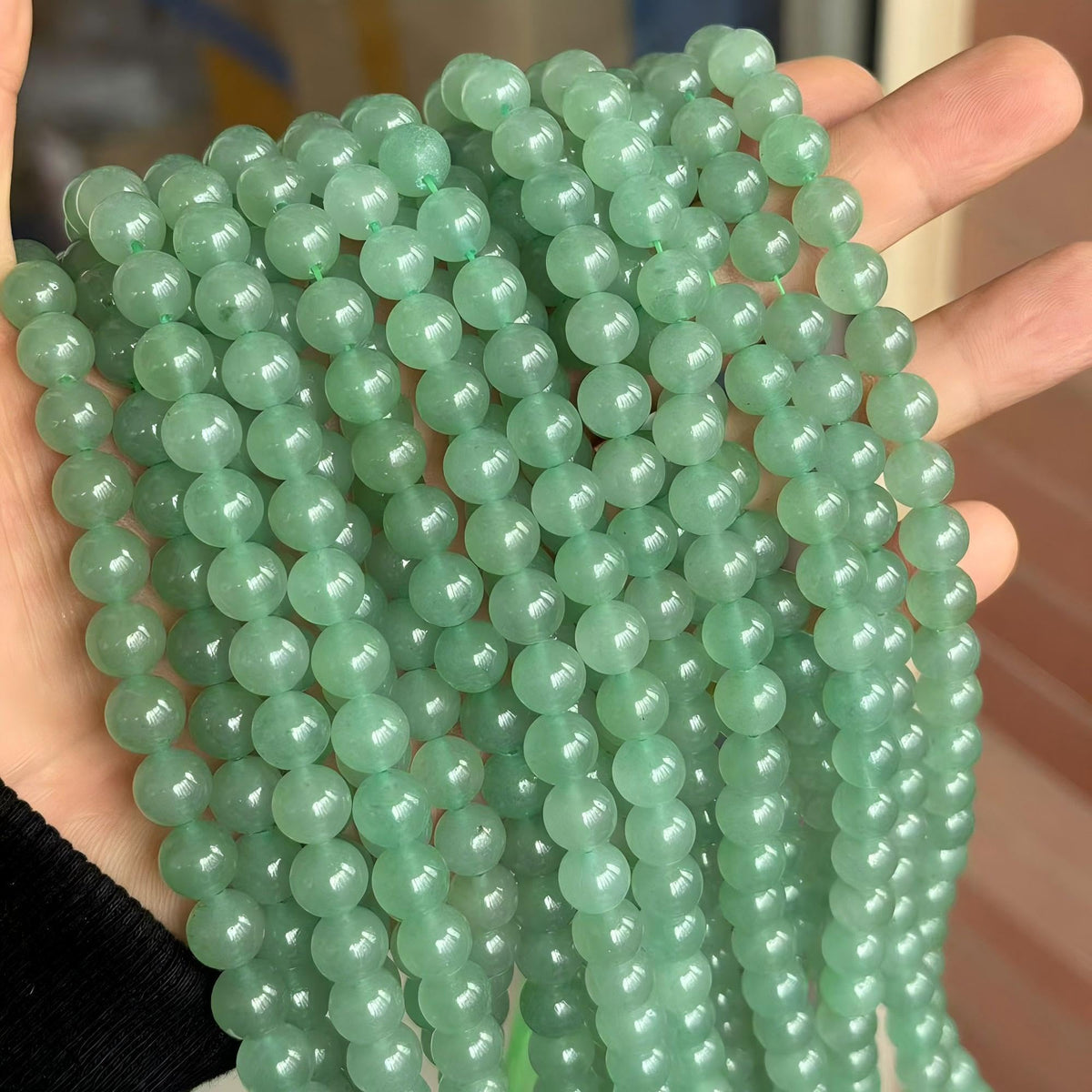 MJDCB Natural Stone Beads Green Aventurine Round Loose Beads for Jewelry Making DIY Bracelet Necklace (8mm)