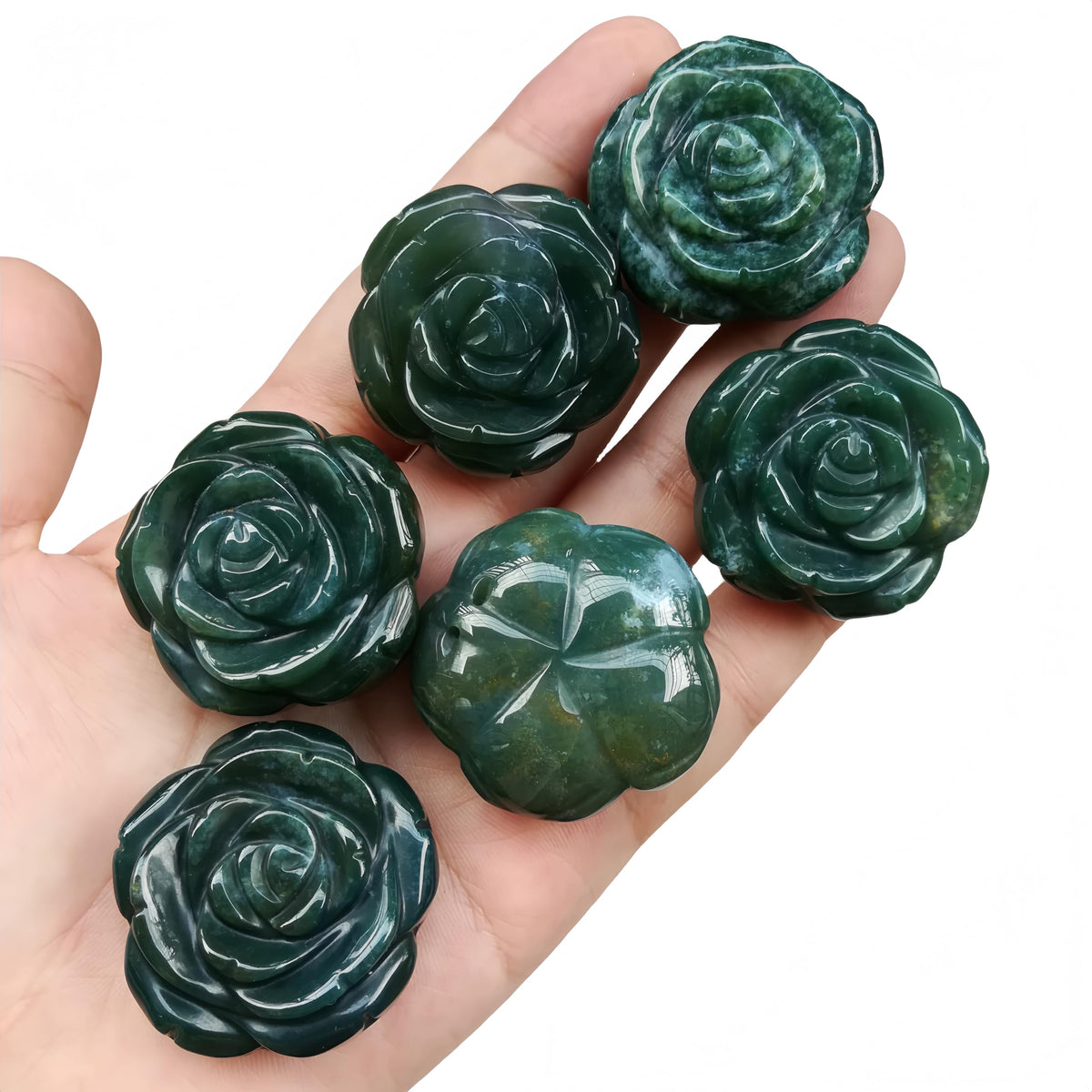 Sunshcat Natural India Agate Crystal Rose Pendant,Three Dimensional Carved Healing Meditation Jewelry Crystals and Healing Stone Figurine,Suitable for DIY Jewelry Making and Valentine's Day Gift