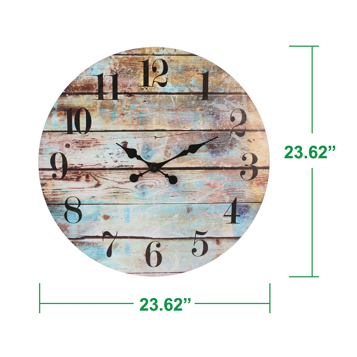 Stonebriar Vintage Farmhouse Wooden 23 Inch Round Battery Operated Hanging Wall Clock