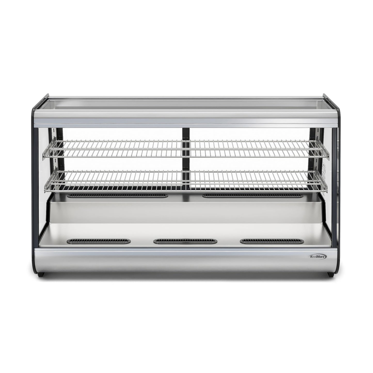 KoolMore 48 in. Refrigerated Bakery Display Case with Clear Glass Front, Sliding Rear Doors, LED Lighting, Adjustable Temperature, and Dual Shelving in Stainless-Steel, 7 cu. ft. (CDC-7C-SS)