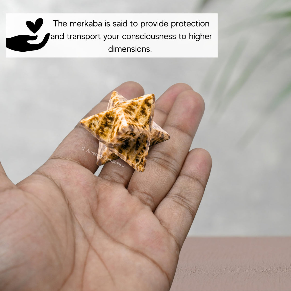 Amazing Gemstone Aragonite Merkaba Crystal - 1 Inches Metaphysical Merkaba Star for Meditation - Energetic Tetrahedron Crystal and Healing Stones for Spiritual Growth and Healing (20-25mm)