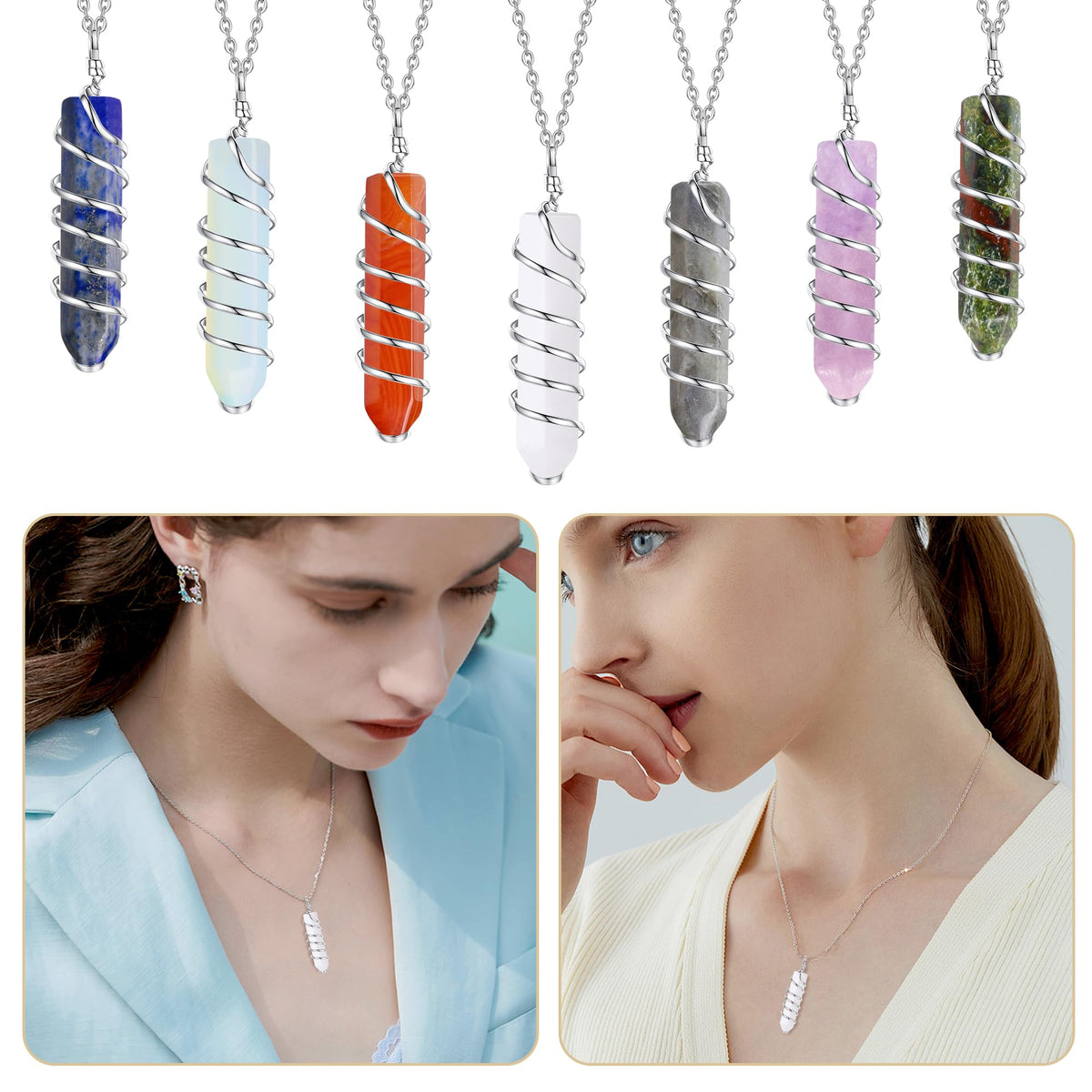 QINJIEJIE Clear Quartz 20 PCS Healing Crystals Stones Sets Wands Bulk Natural Pocket Crystal Towers Assorted Pointed Reiki Gemstones Polished Energy Meditation Chakra Gifts for Women Men
