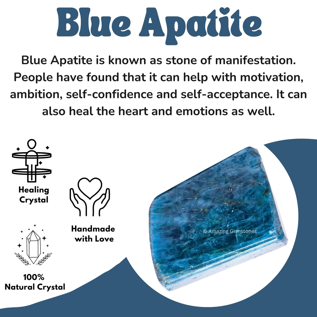 Amazing Gemstone Apatite Crystals and Healing Stones Tumbled - 1000+ Carats, Natural Healing Stones for Energy Balance, Stress Relief - Premium Polished Gems Rocks for Meditation and Wellness