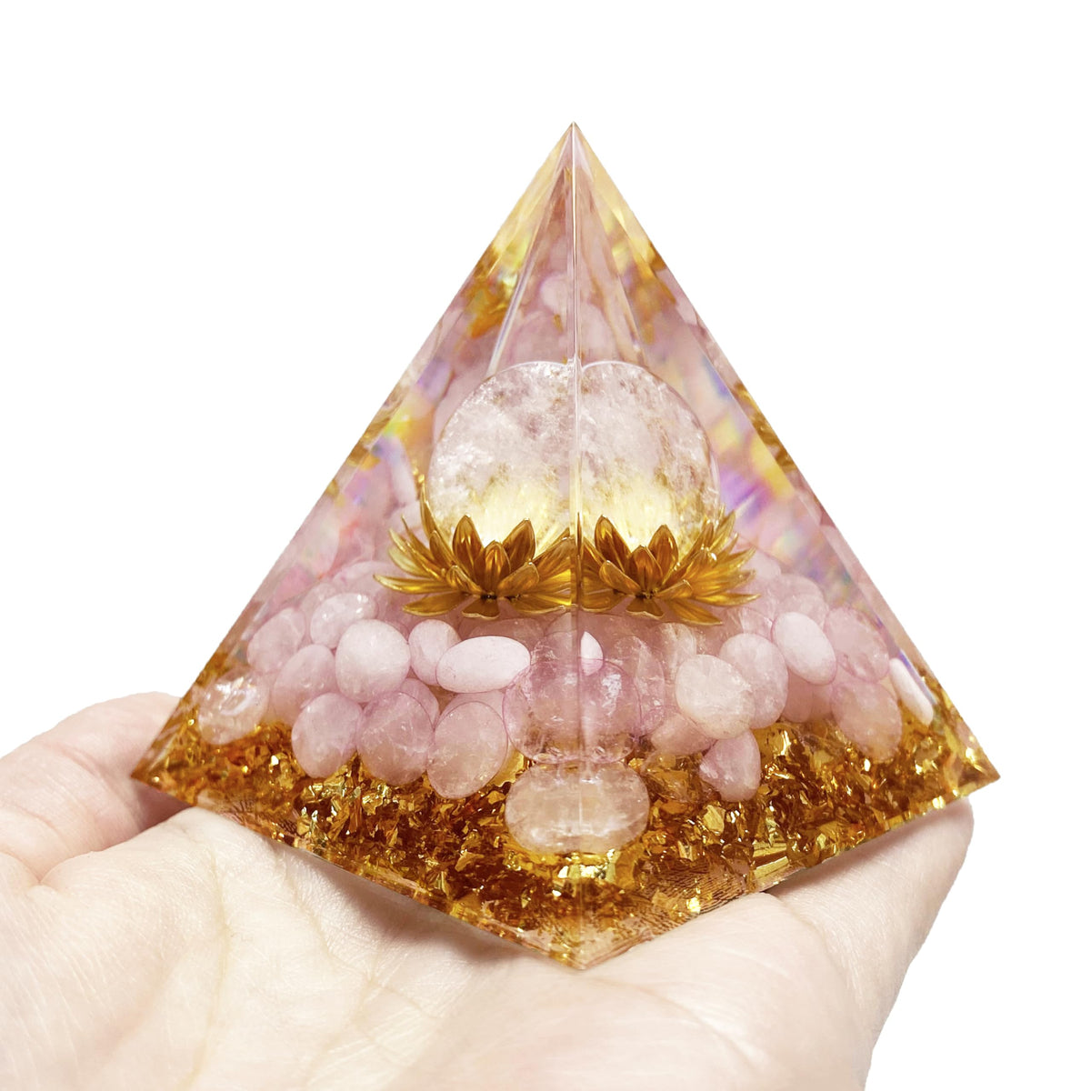 YATOJUZI 2.4" Healing Crystals Tower Rose Quartz Chakra Reiki Orgonite Gemstones for Attracts Lucky Positive Energy Love Suit for Meditation Accessories Birthday Gifts for Women Men