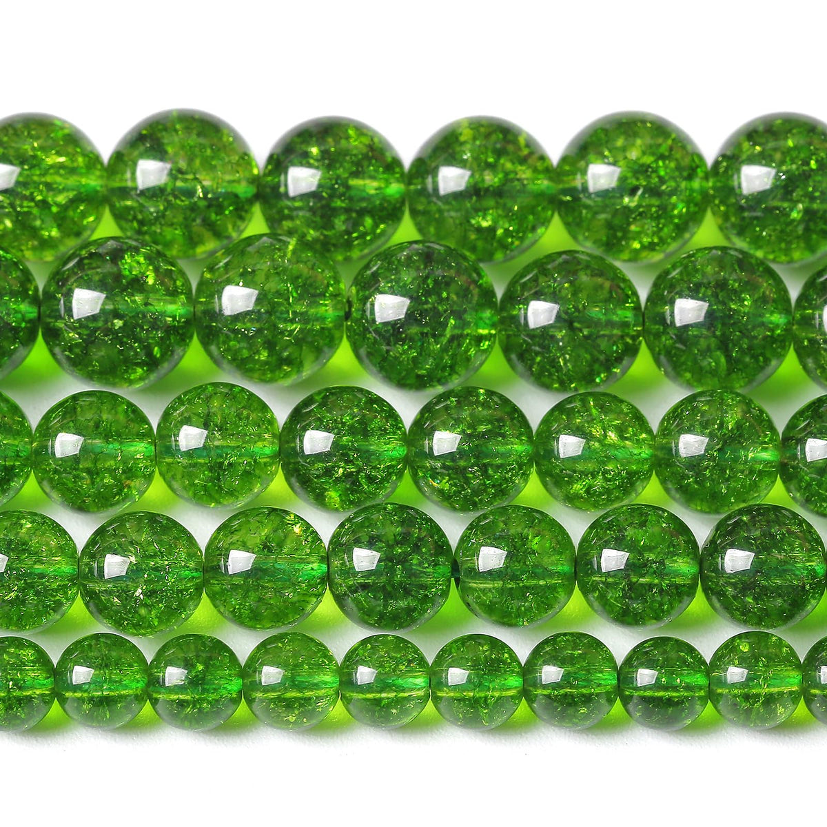 6MM 60PCS Green Peridot Crystal Stone Beads for Jewelry Making DIY Bracelet