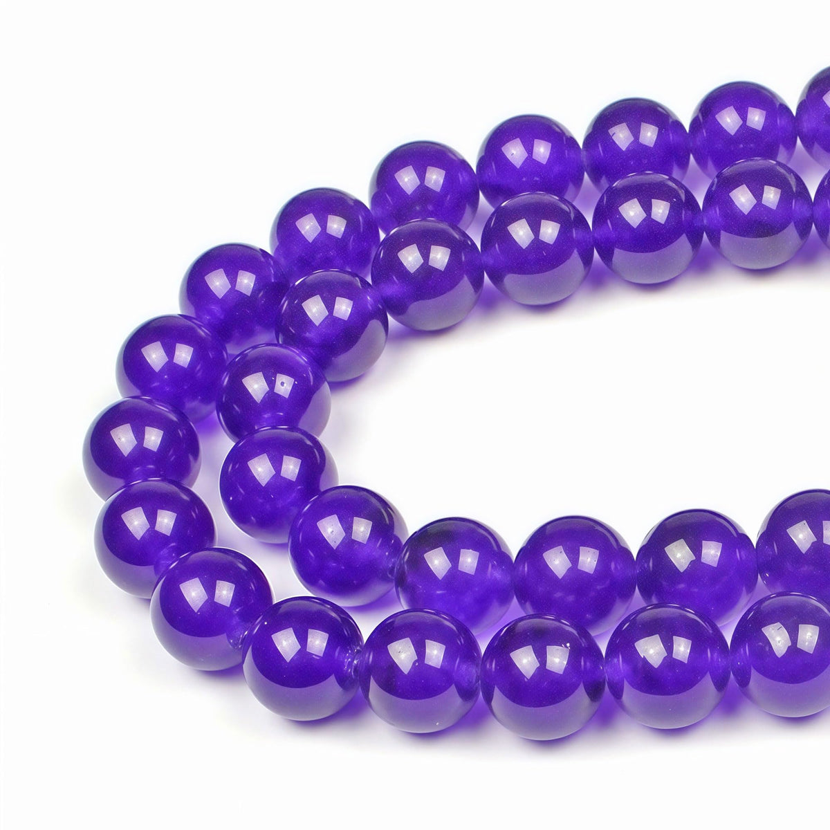 MJDCB Natural Stone Beads Purple Jade Round Loose Beads for Jewelry Making DIY Bracelet Necklace (12mm)