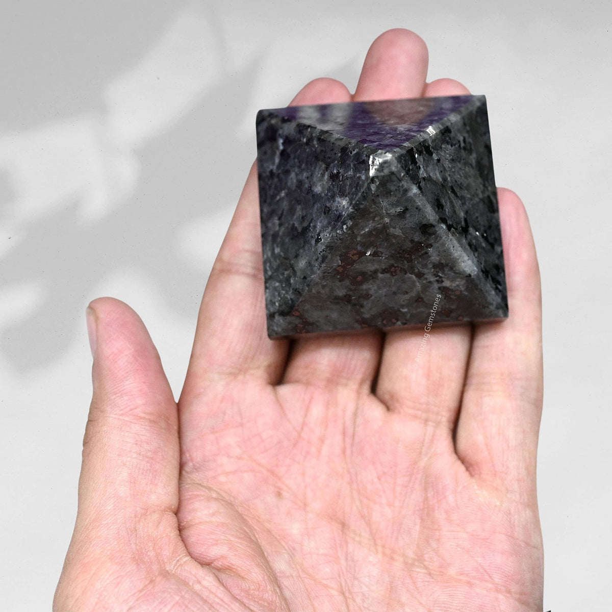 Amazing Gemstone Larvikite Pyramid Crystal Healing Stones - 2" Great Pyramid Figurine of Natural Stone Pyramid for Meditation, Reiki, Chakra Balancing and Crystal Pyramids Grid
