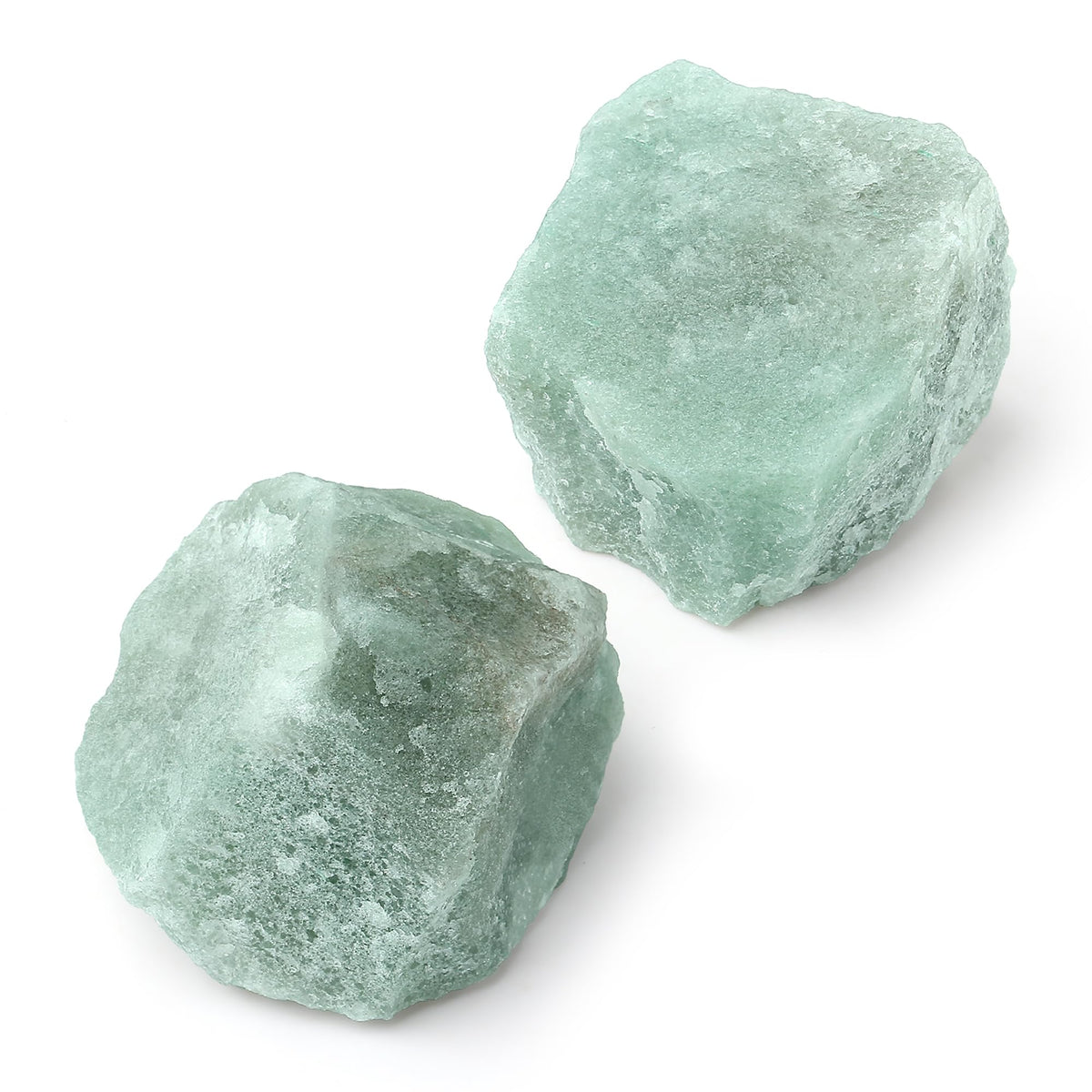 QINJIEJIE 1.8-2.2'' Green Aventurine 2PCS Natural Rough Healing Crystal Rocks Bulk Large Crystal Rocks Stones for Tumbling Cabbing Polishing Fountain Rocks DIY Decoration Handmade Gifts