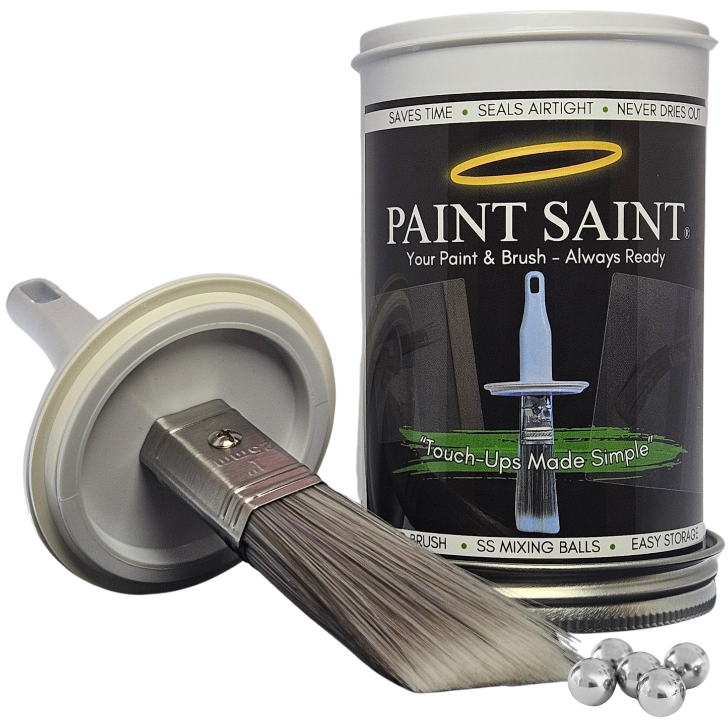 Paint Saint – Airtight Touch Up Paint Container with Built-In Brush | Mess-Free Paint Storage | Quick, Satisfying Touch Ups | Perfect for Homeowners, DIY & Property Managers