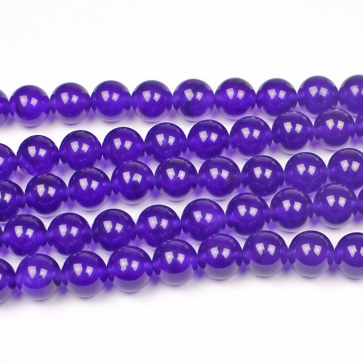 MJDCB Natural Stone Beads Purple Jade Round Loose Beads for Jewelry Making DIY Bracelet Necklace (12mm)