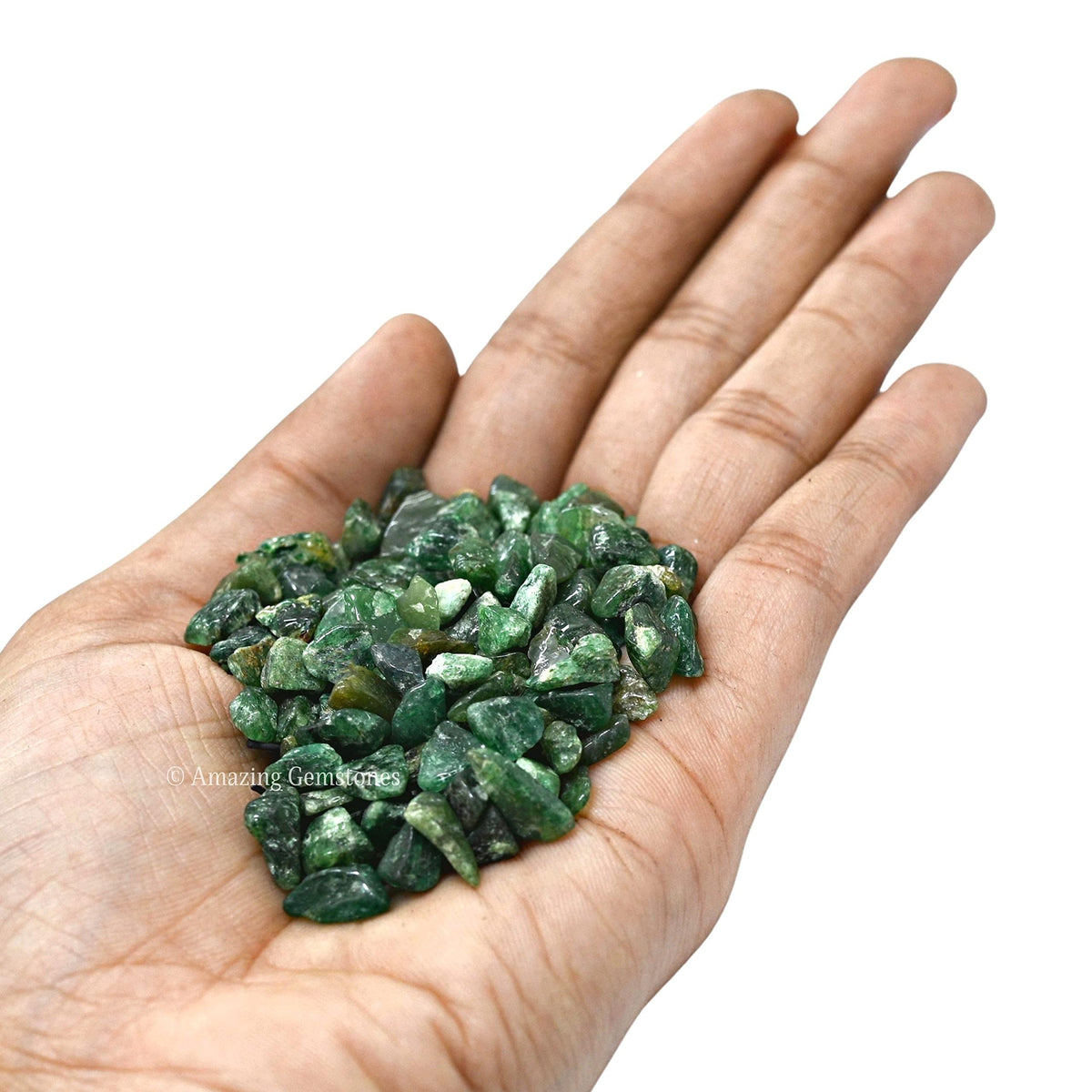 Green Aventurine Crystal Chips Aquarium Gravel Rocks - Green Aventurine Chips Bulk Fish Tank Gravel, Small Tumbled Stone Chips and Tiny Crystals for Decoration (Natural AAA Grade Gemstones)