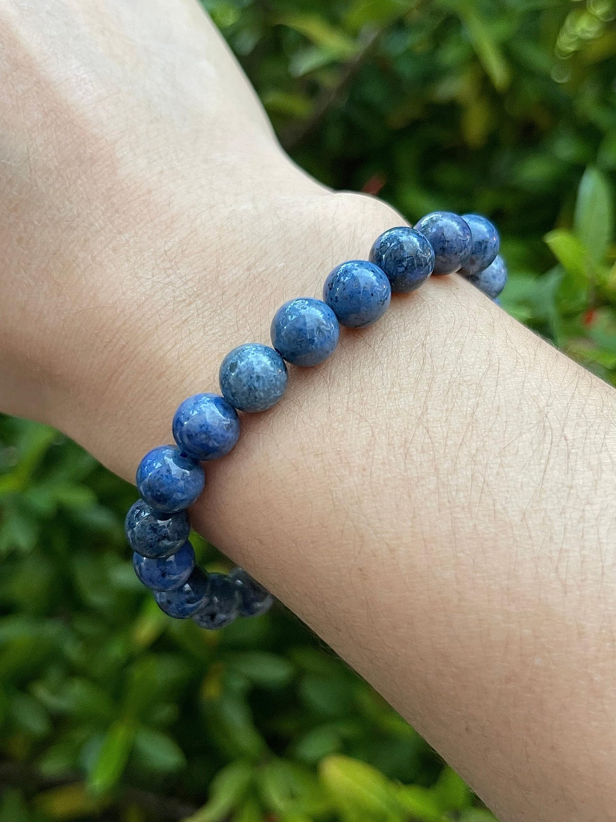 GAF TREASURES Dumortierite Crystal Bead Bracelet 8mm, Genuine Dumortierite Stretch Gemstone Bracelet, Healing Crystal Bracelet, Gift for Men & Women (1)