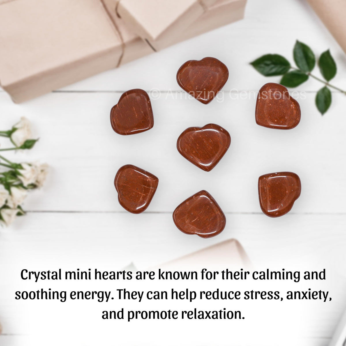 Amazing Gemstone Red Jasper Stone Heart - Pack of 2 Crystal Heart Stones Rocks - Corazones De Piedra Crystals and Healing Stones Heart Shaped Crystal - Stocking Stuffers Gifts
