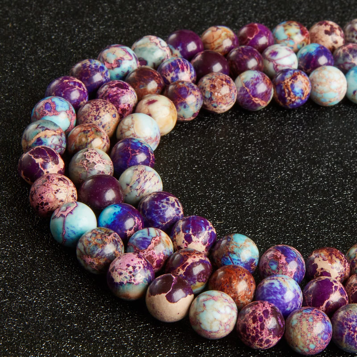 35pcs 10mm Natural Colorful Imperial Jasper Beads Gemstone Beads Round Loose Beads for Jewelry Making