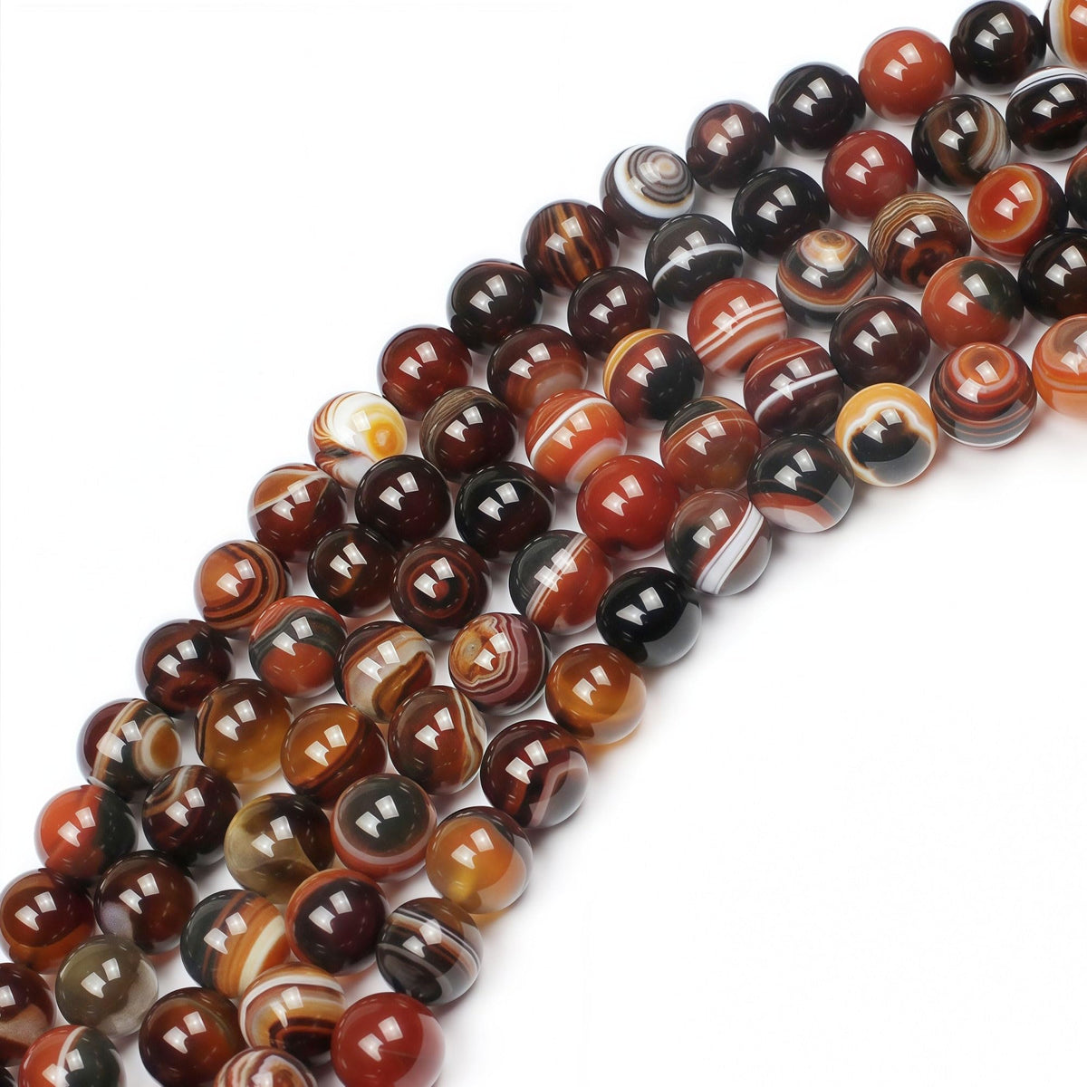 MJDCB Red Coffee Agate Beads Natural Agate Stone Round Loose Beads Ball Handmade Jewelry Bracelet Making DIY (6mm)