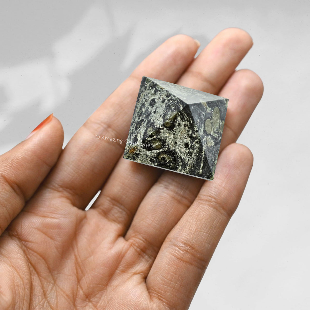 Amazing Gemstone Kambaba Jasper Pyramid Crystal Healing Stones - 1" Great Pyramid Figurine of Natural Stone Pyramid for Meditation, Reiki, Chakra Balancing and Crystal Pyramids Grid