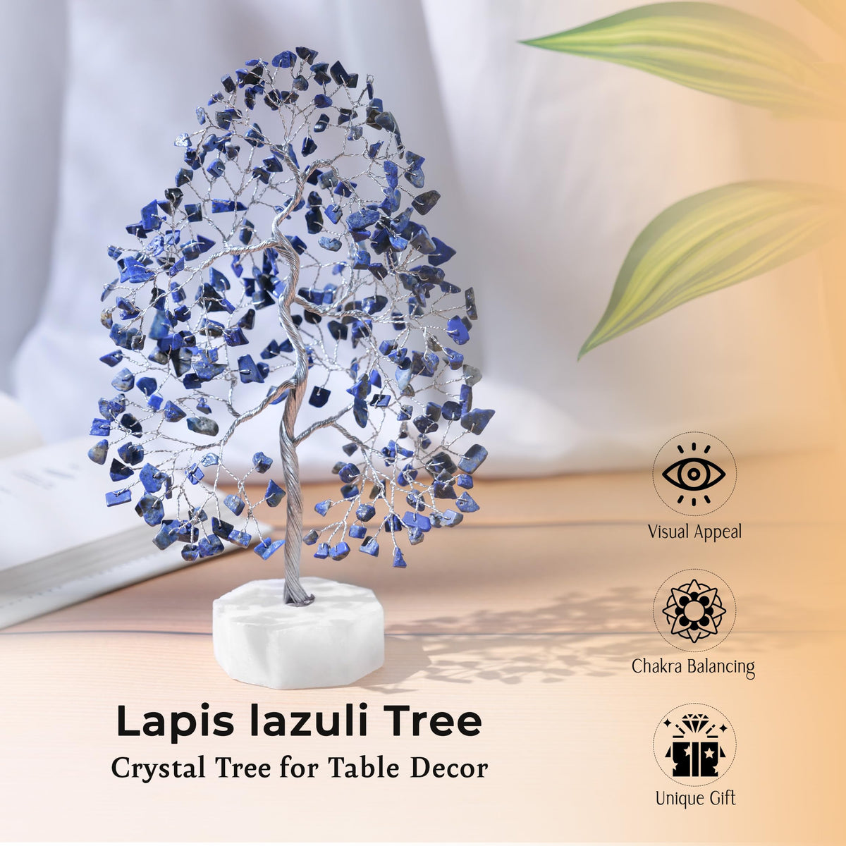 Lapis Lazuli Gemstone Tree, Crystal Tree for Positive Energy, Crystals and Healing Stones, Tree of Life, Chakra Tree - Luck, Thoughtful Gifts for Women, Tree of Life Decor, Clever Birthday Gifts